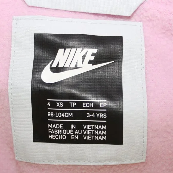 Girls Nike Ripstop Hooded Anorak Full-Zip Jacket Pure Platinum Size:4